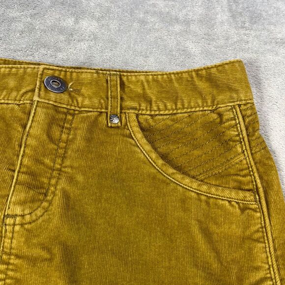 Athleta‎ Women's Mini Skirt Size 4 Mustard Yellow Corduroy5-Pocket Casual Cotton - Picture 3 of 13